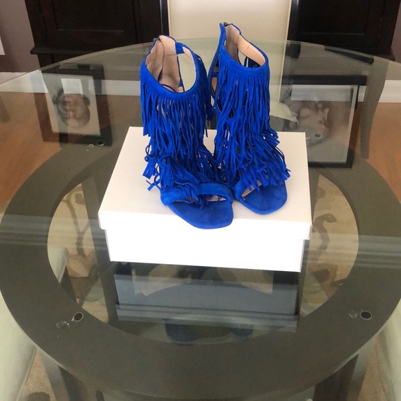 Fun and Fringe Heeled Sandals - Picture 1 of 5